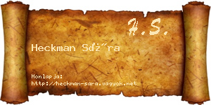 Heckman Sára névjegykártya